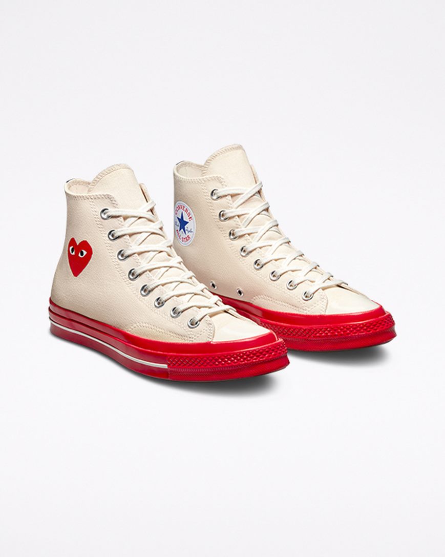 Tenis Converse x Comme des Garçons PLAY Chuck 70 Cano Alto Masculino Vermelhas | PT J054T81